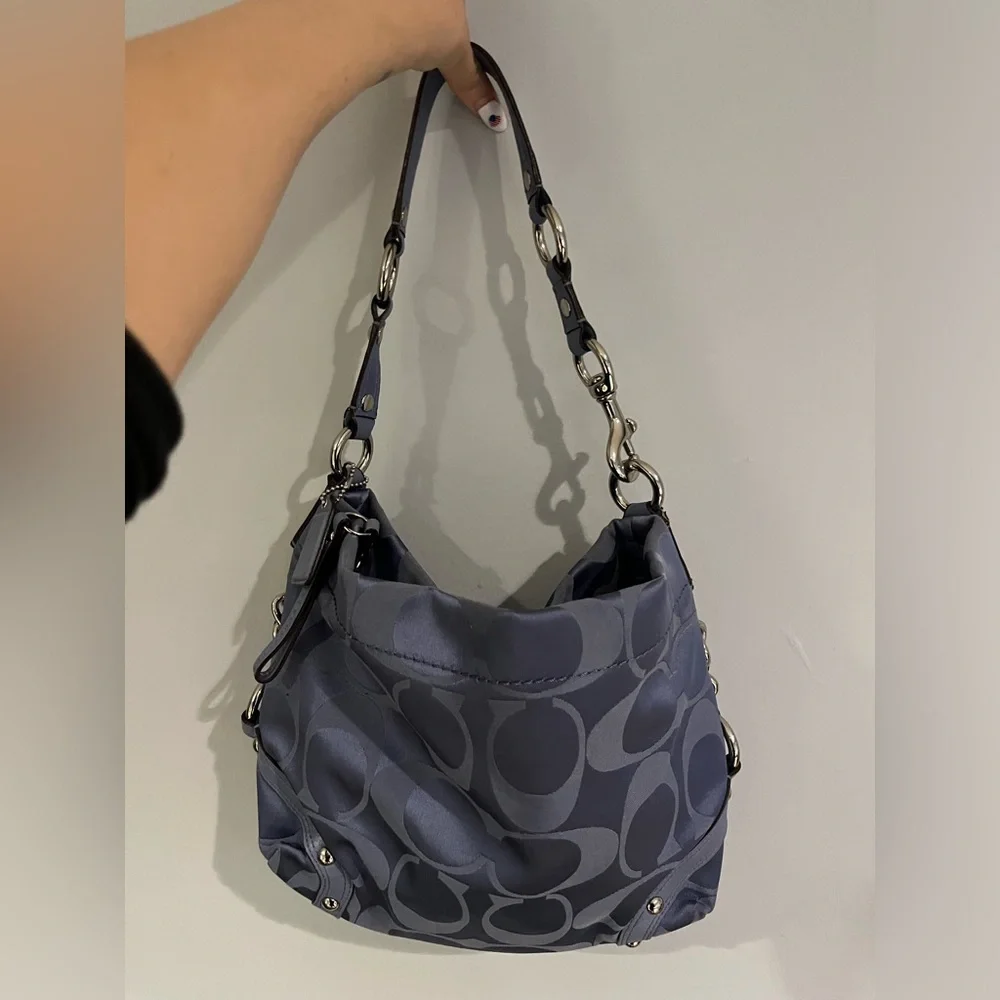 COPY - COACH full zipper blue shoulder bag - Picture 1 of 4